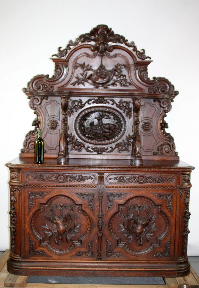 French St Hubert buffet with relief hunt scenes (1 of 18)