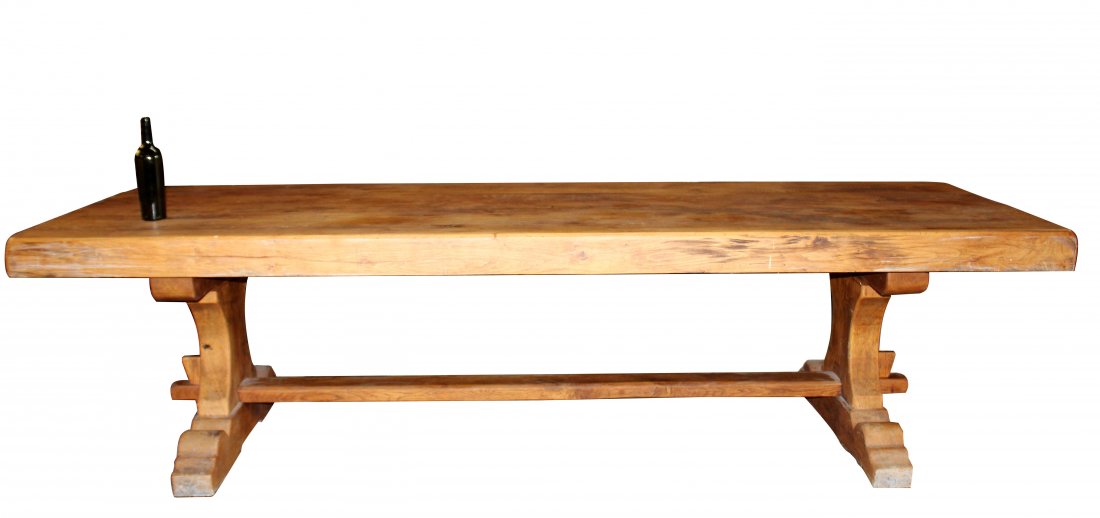Grand scale French farmhouse trestle table in oak (1 of 8)