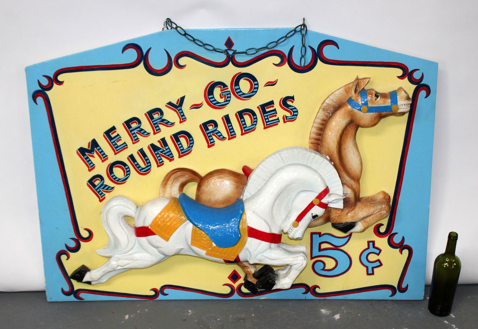 Vintage carnival carousel ride advertising sign (1 of 6)