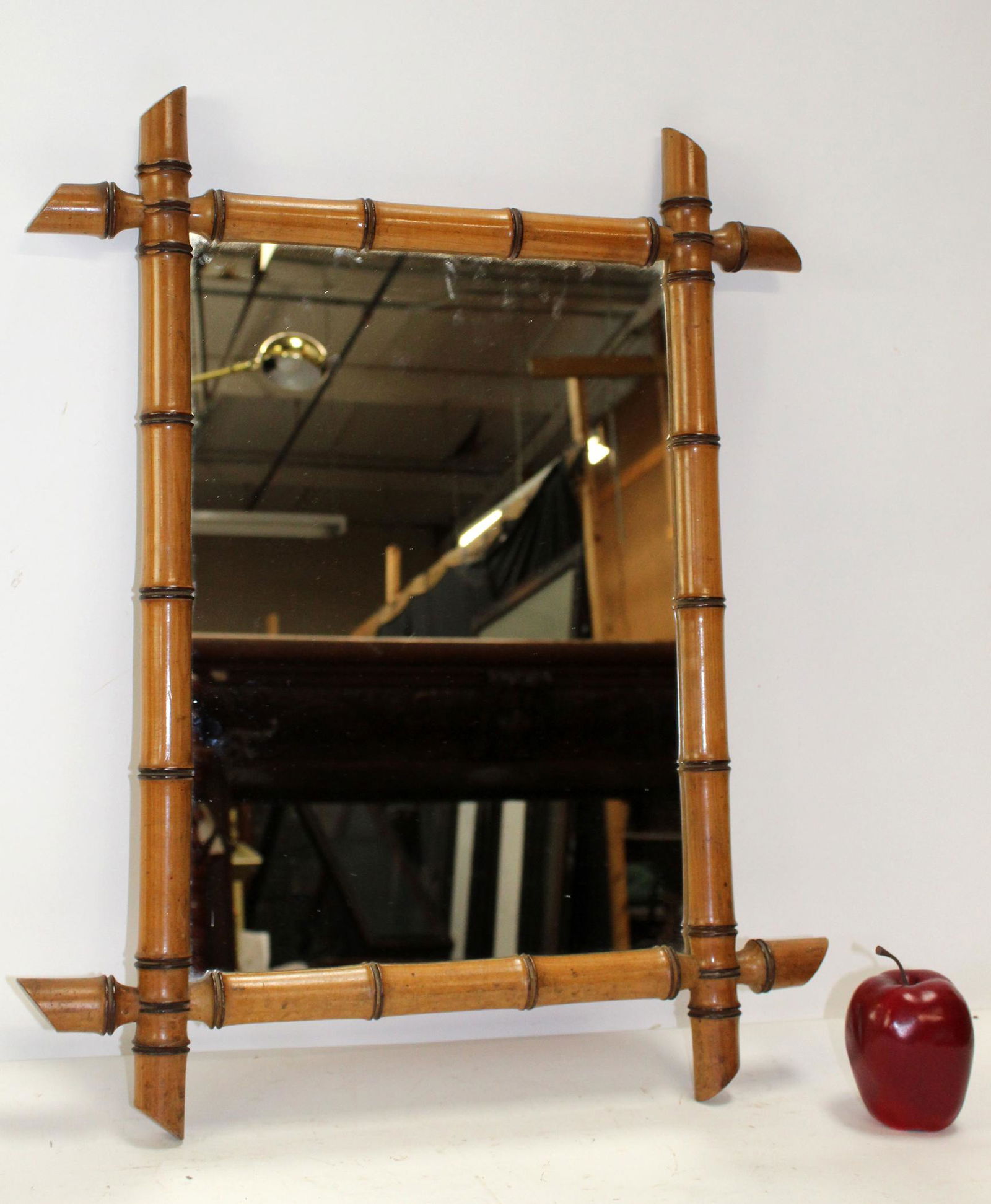 Mid Century bamboo framed mirror (1 of 5)