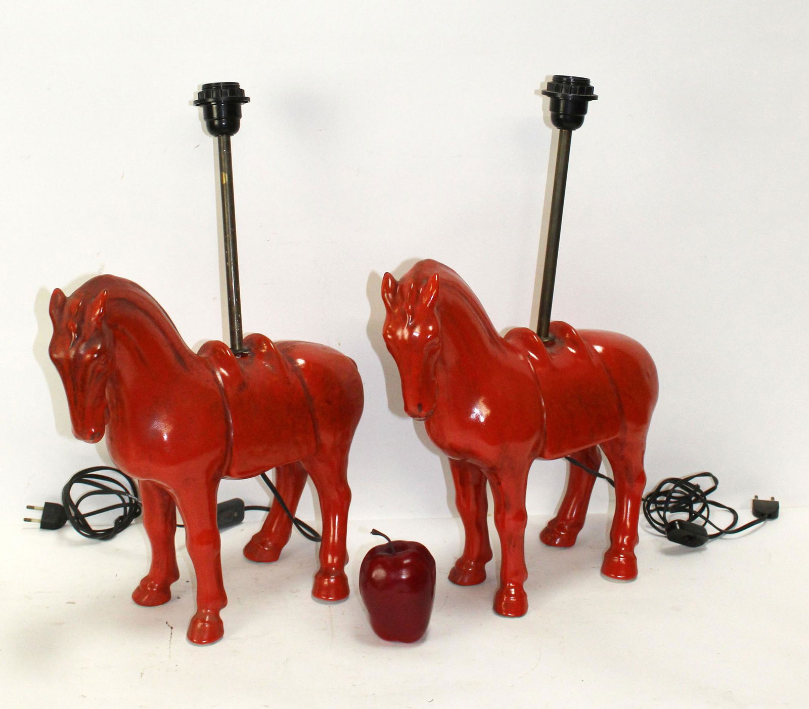 Pair of Mid Century Tang horse lamps (1 of 7)