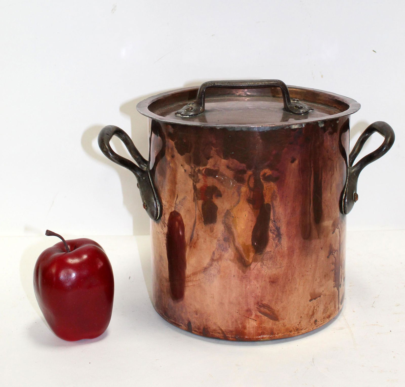 French copper stock pot with lid (1 of 8)