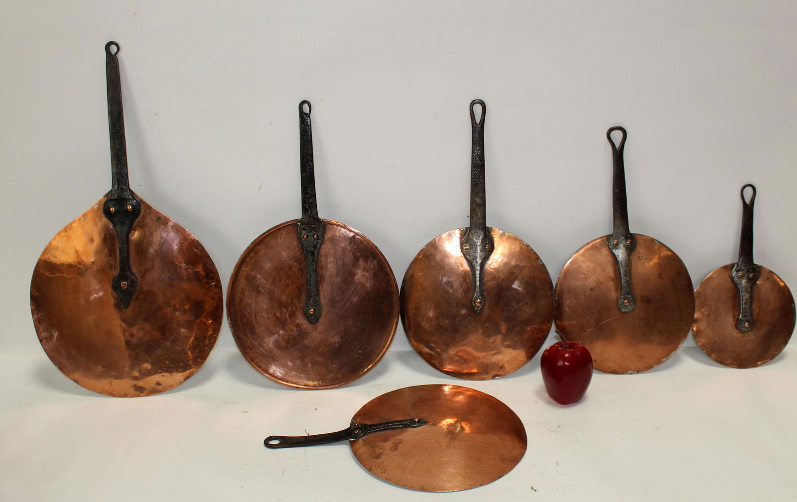 Collection of 6 French copper lids (1 of 4)