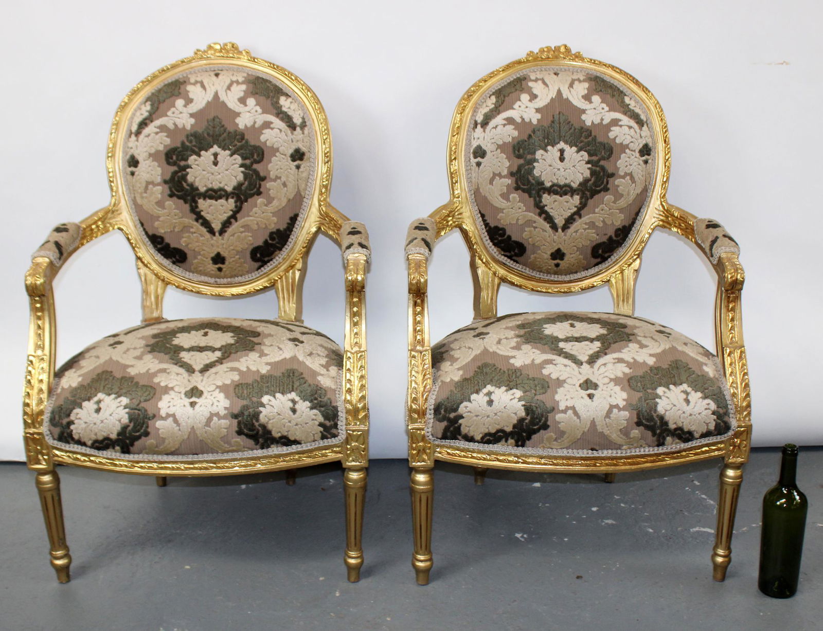 Pair of Louis XVI style balloon back chairs (1 of 11)