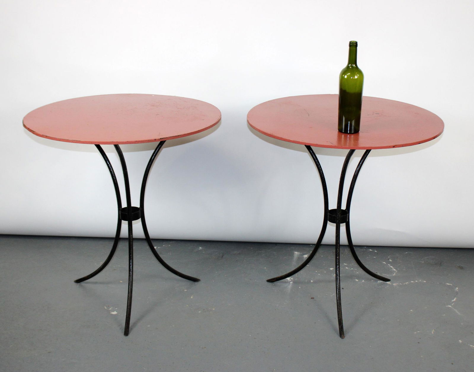 Pair of French round cafe tables (1 of 6)
