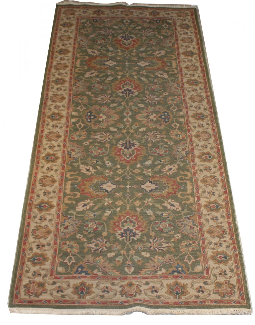 3'9" x 10' hand woven Indian wool runner (1 of 7)