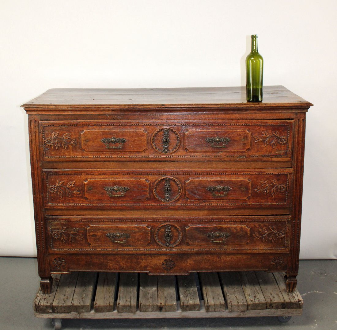 French oak 3 drawer commode (1 of 11)