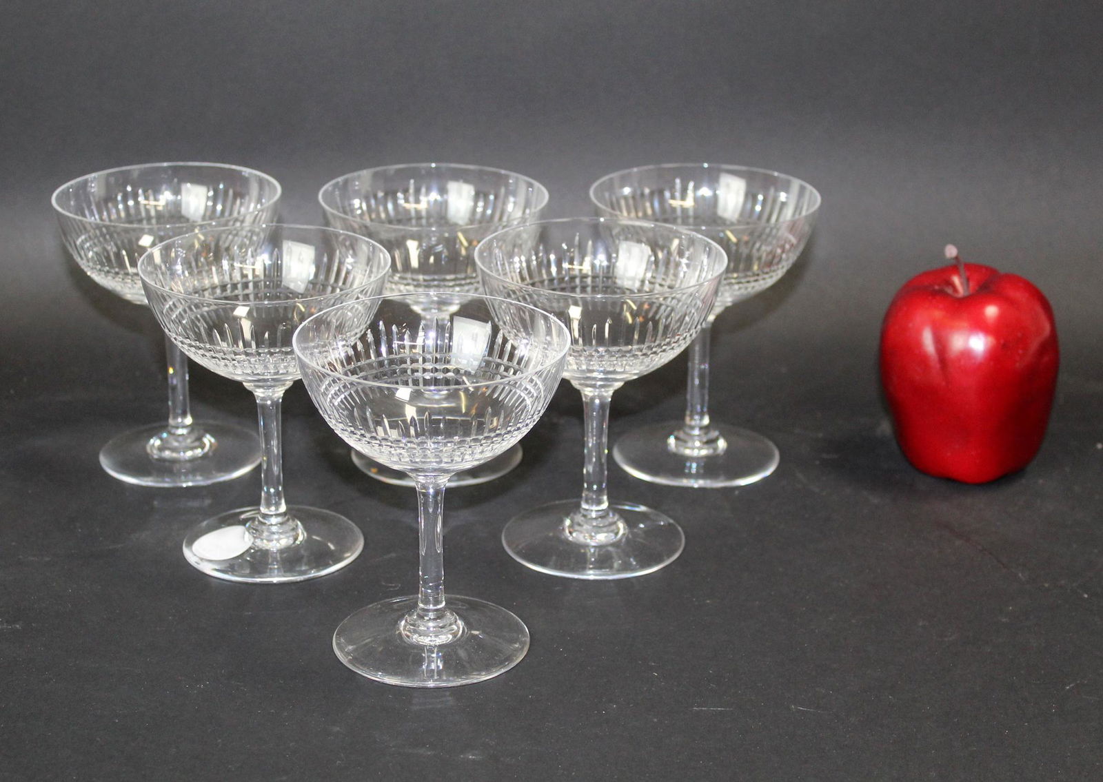 Set of 6 Baccarat crystal champagne coupes (1 of 6)