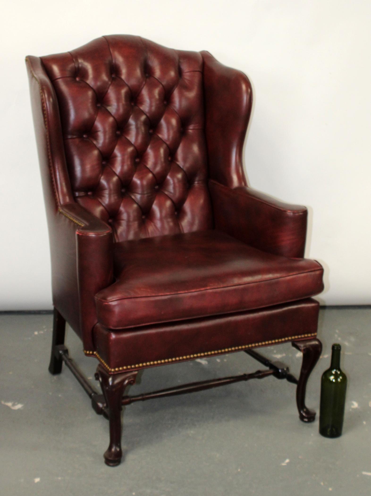 Hancock & Moore tufted leather wingback armchair (1 of 9)