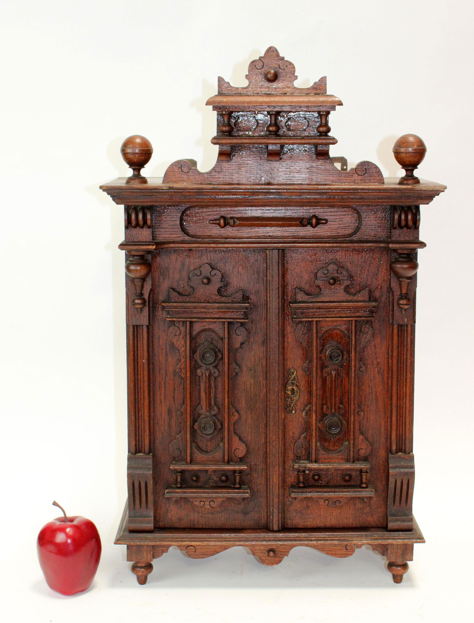French Napoleon III table top cabinet in oak (1 of 7)