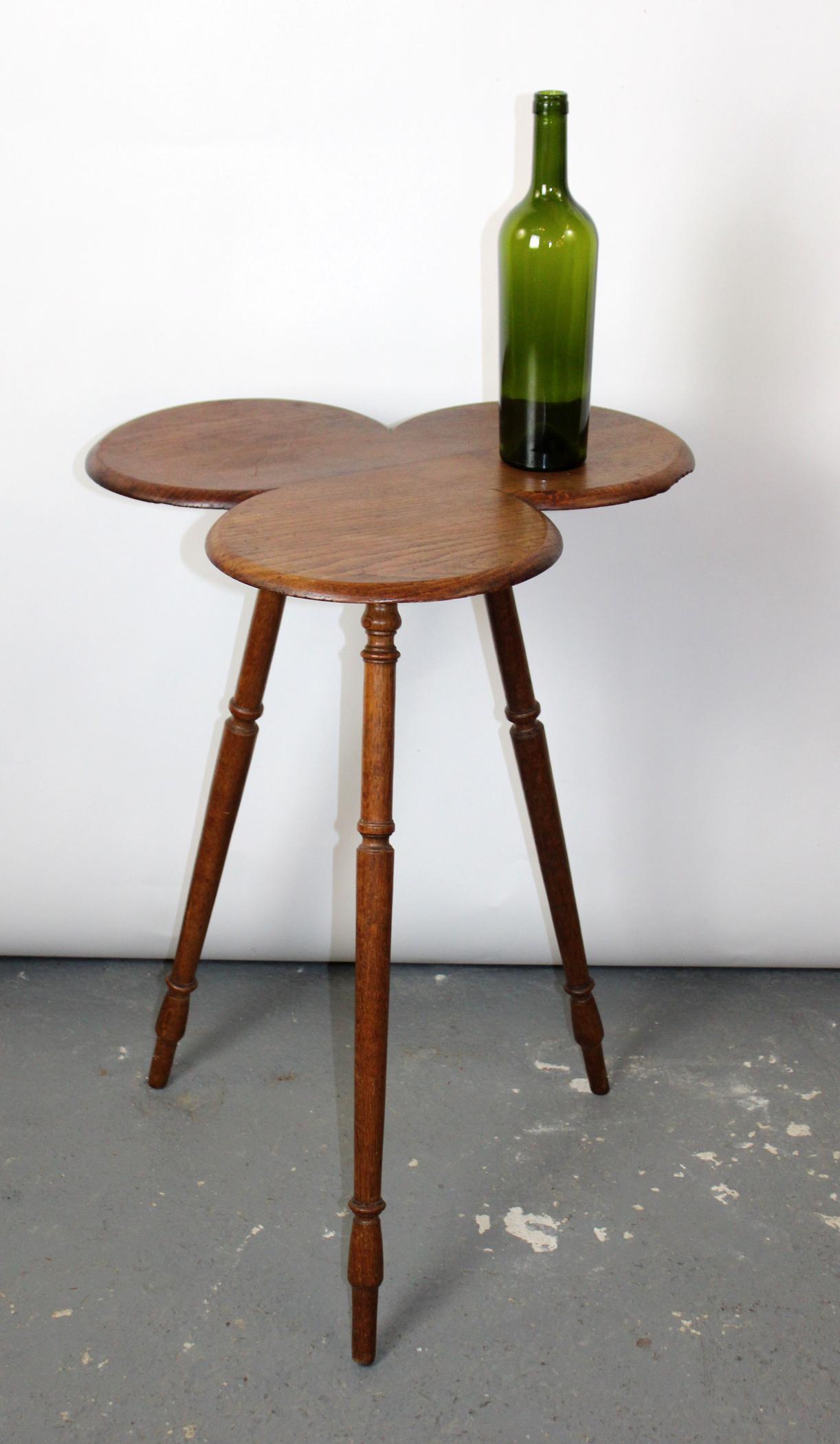 French clover trefoil top side table in oak (1 of 6)