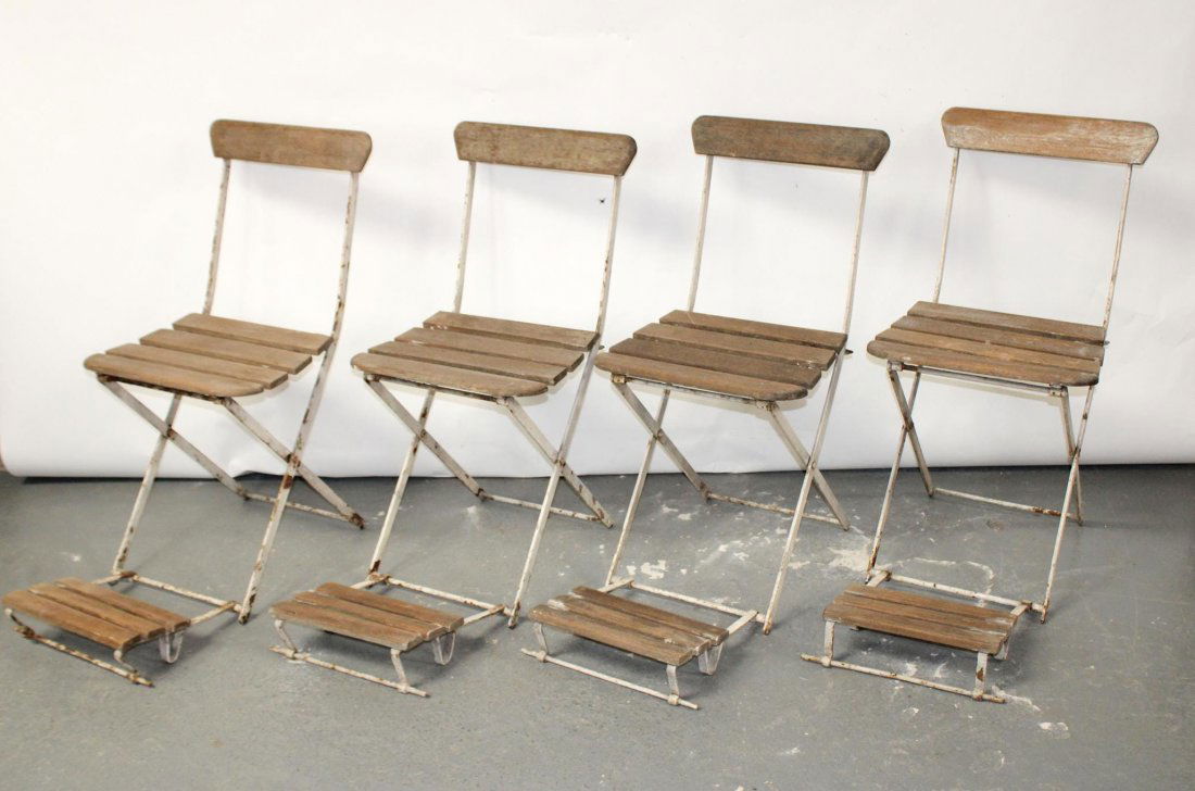 Lot of 4 French folding park chairs (1 of 6)