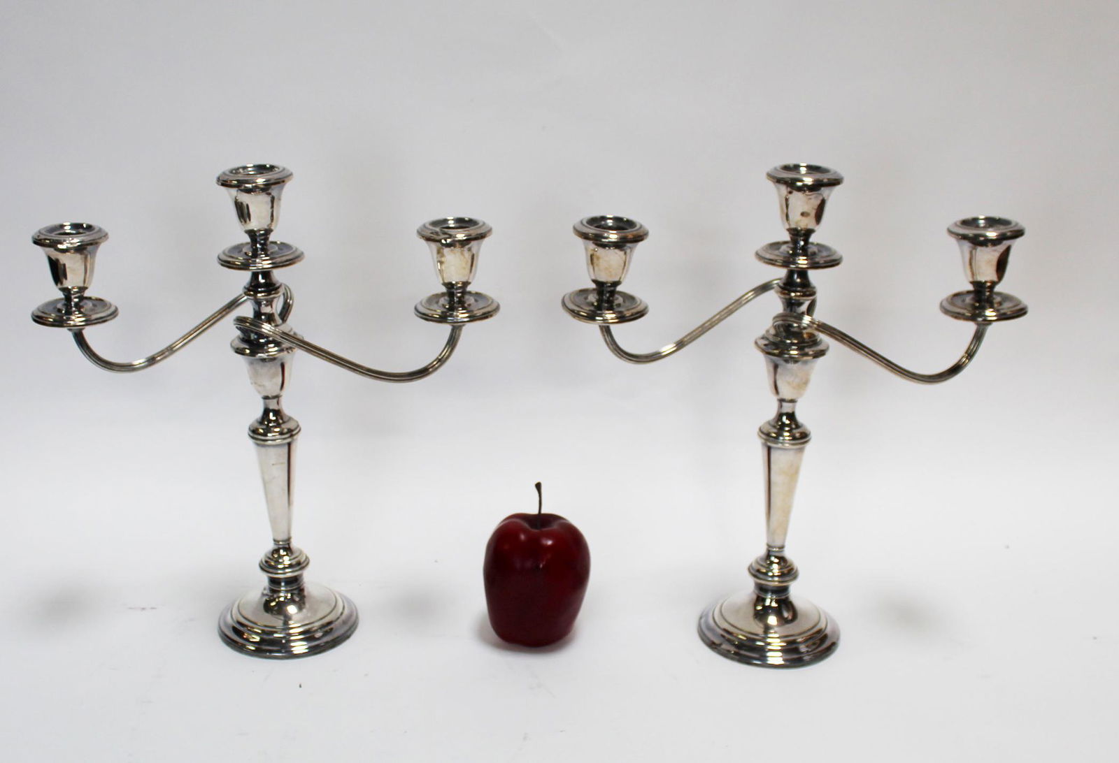Pair of Gorham sterling silver 3 arm candle holders (1 of 12)