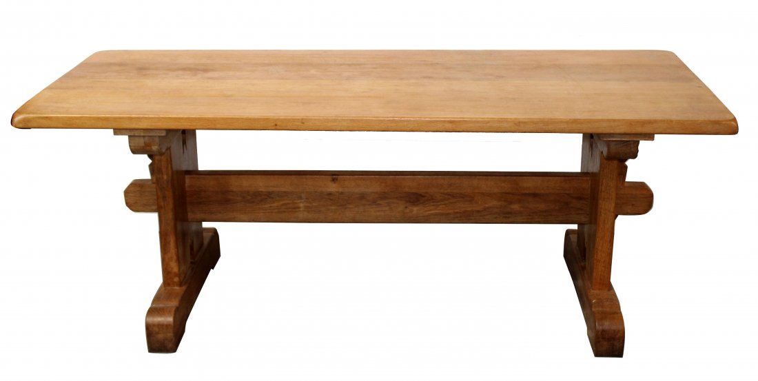 French trestle table in oak (1 of 5)