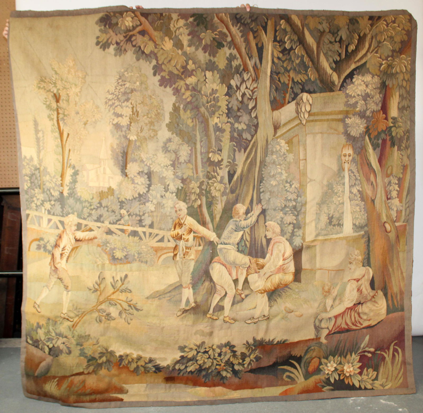 Antique Flemish courtesan tapestry (1 of 9)