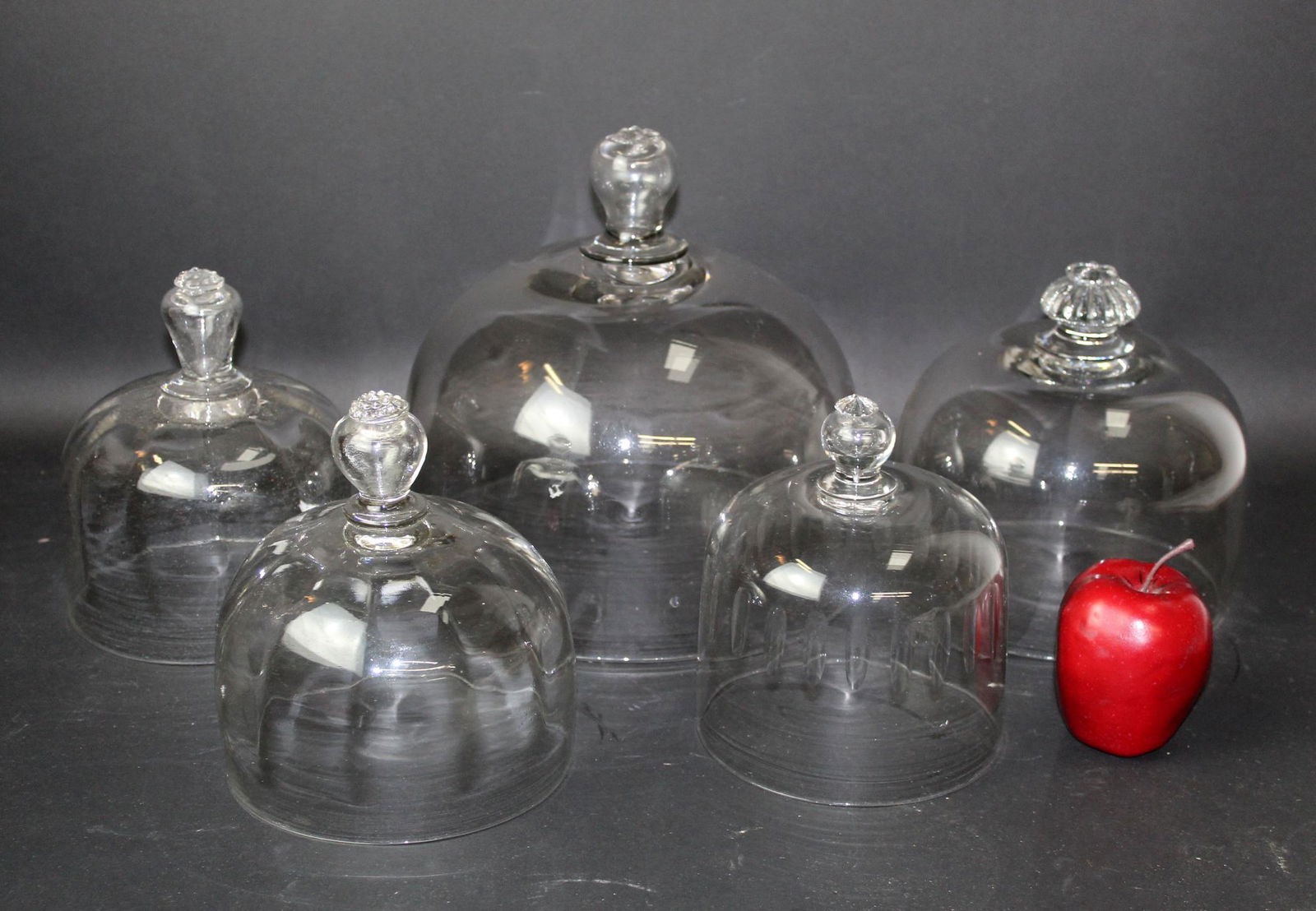 Collection of 5 glass cloches (1 of 4)