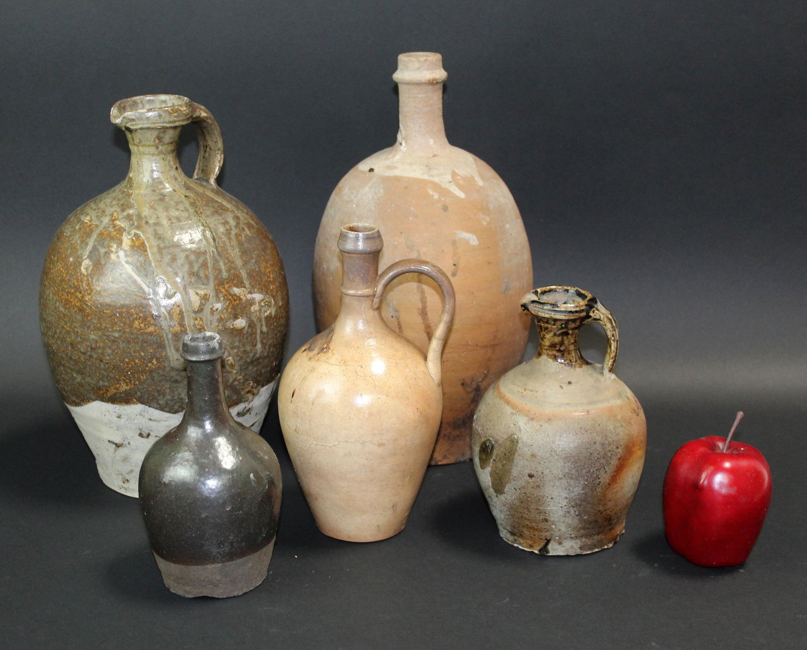 Lot of 5 French terra cotta pots (1 of 6)