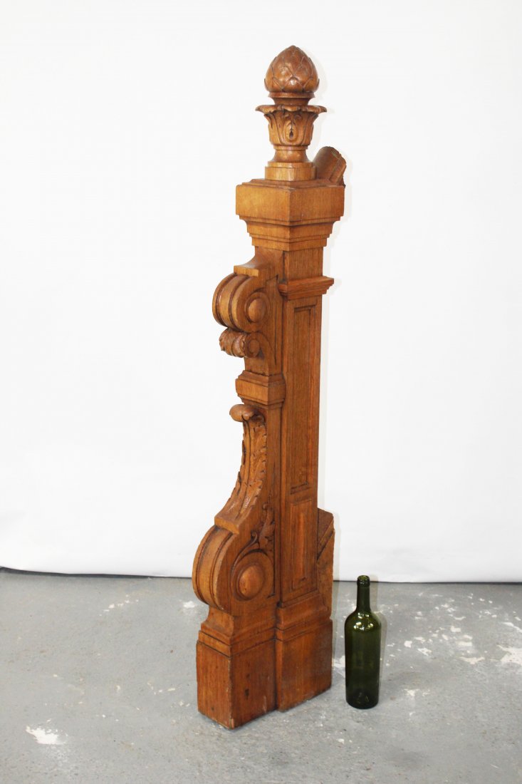 Antique French carved oak newel post (1 of 9)
