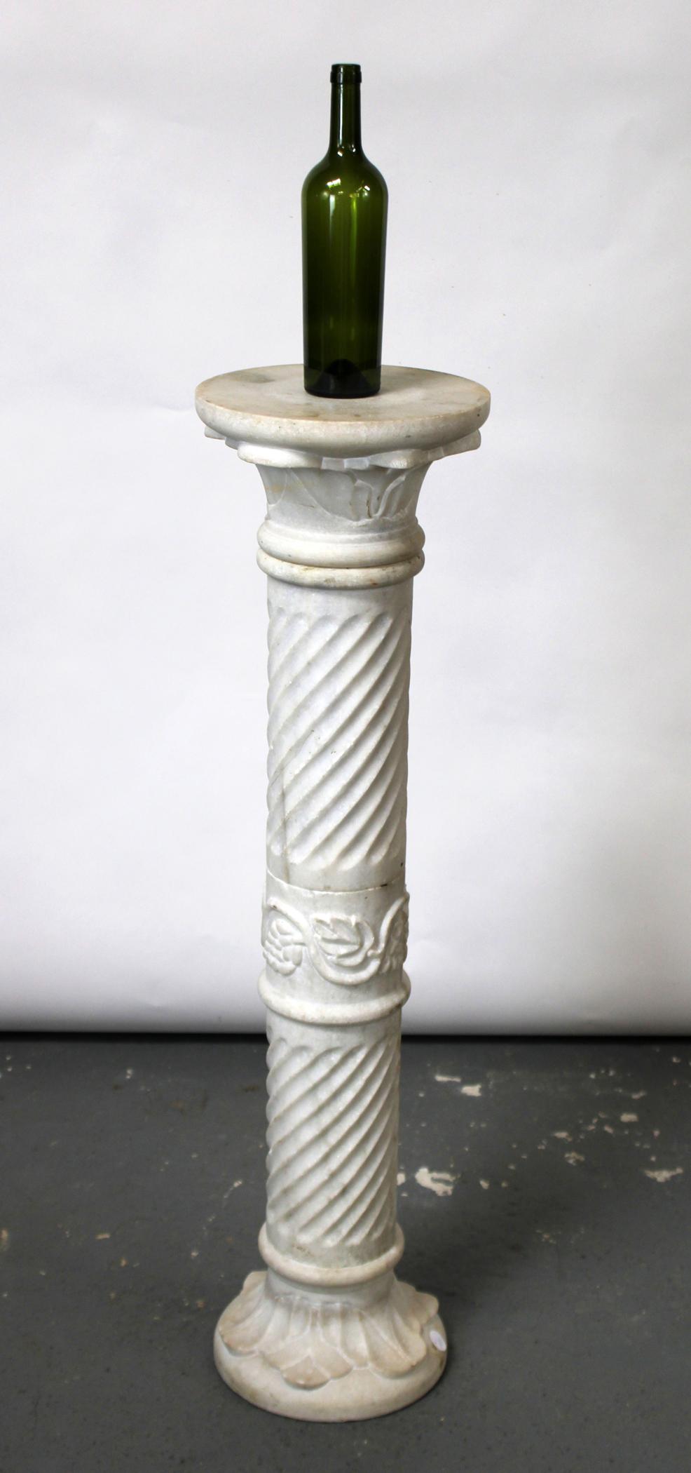 Antique Italian carved alabaster pedestal (1 of 10)