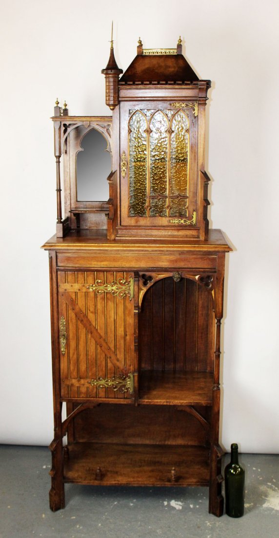 French Gothic Revival castle cabinet (1 of 8)