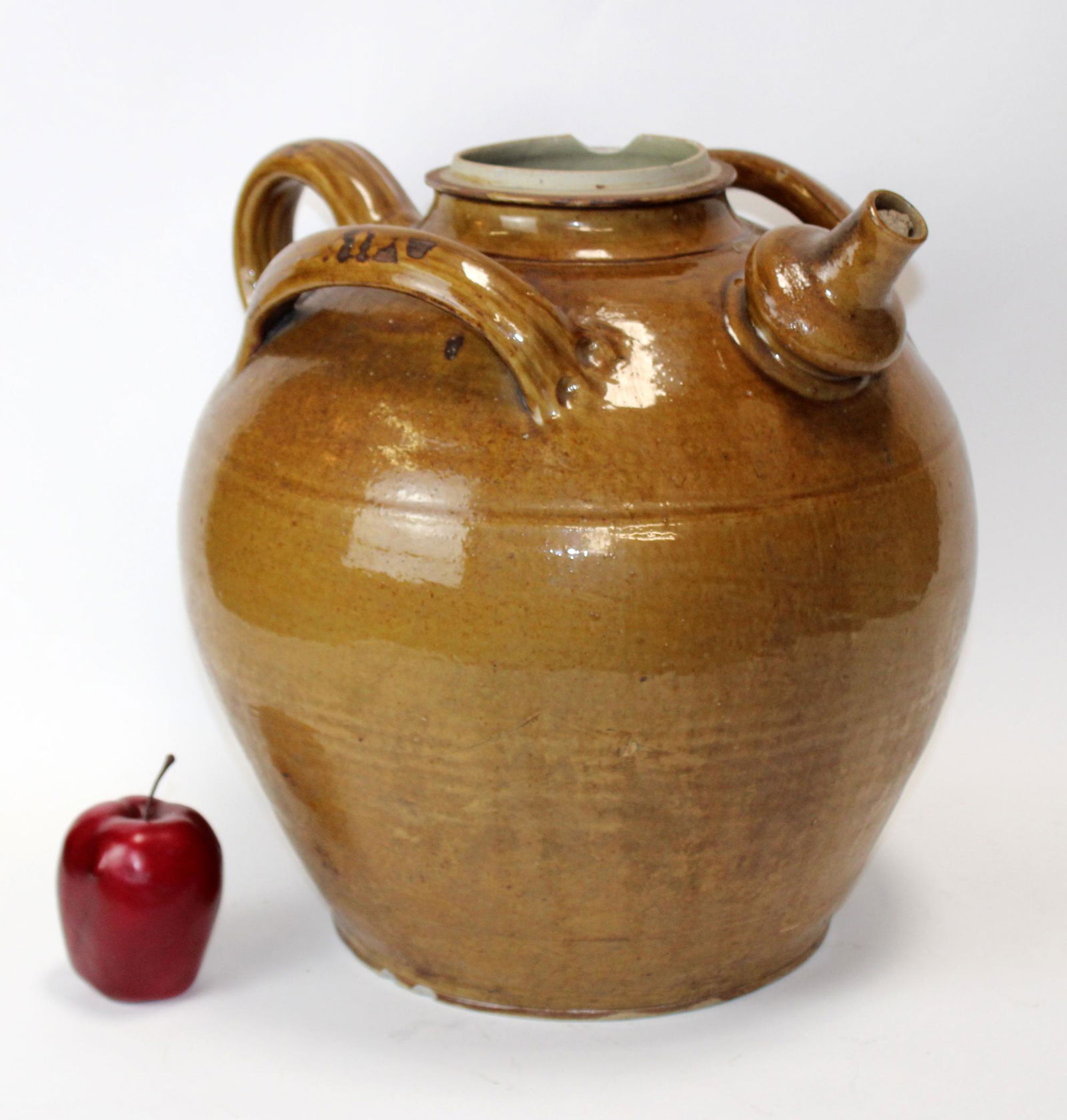 French glazed terra cotta pitcher (1 of 8)