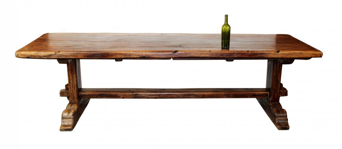 French rustic trestle table  - 8.5 feet long (1 of 8)