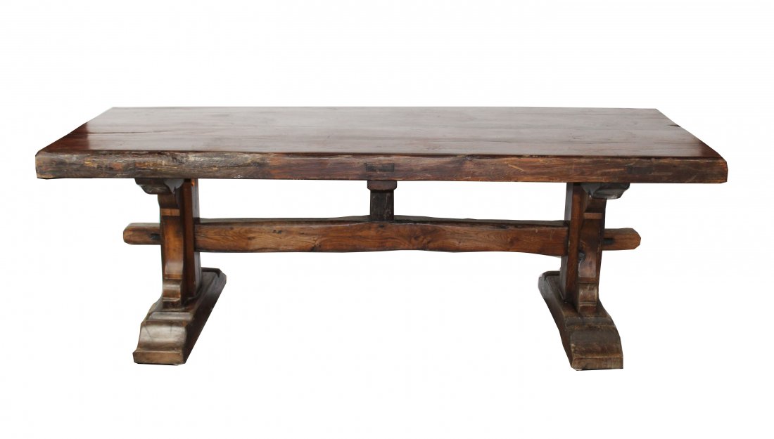 French rustic trestle table in oak (1 of 7)