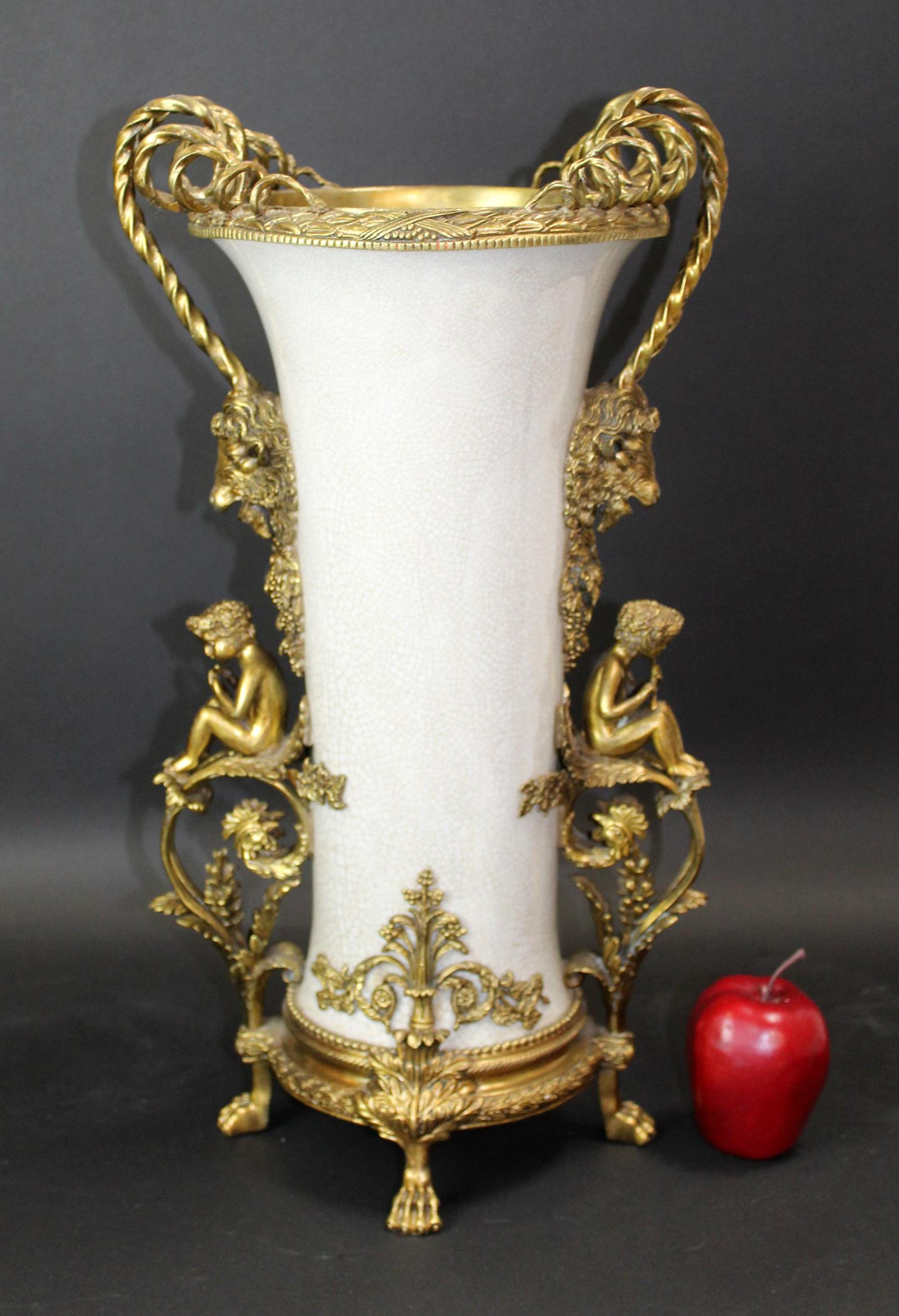 Bronze figural vase with ram heads (1 of 11)