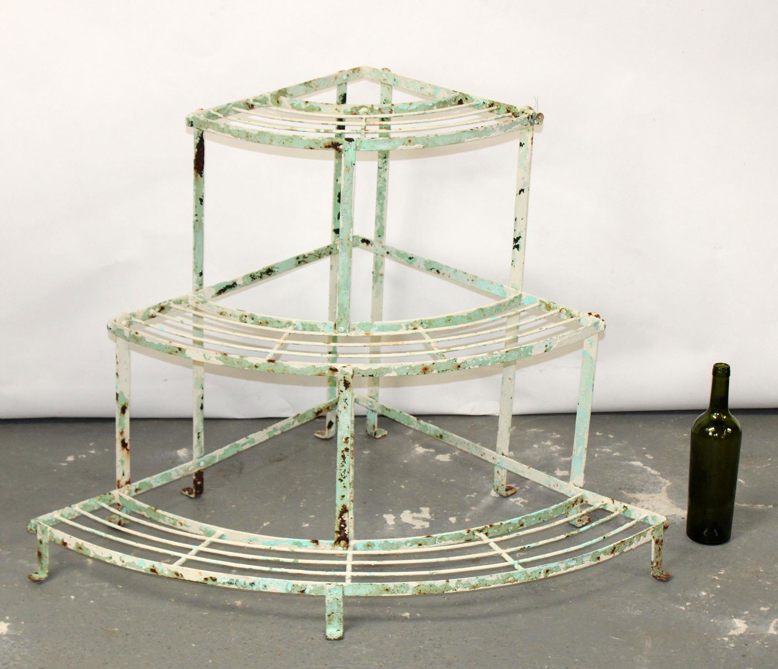 French iron corner tiered plant stand (1 of 4)