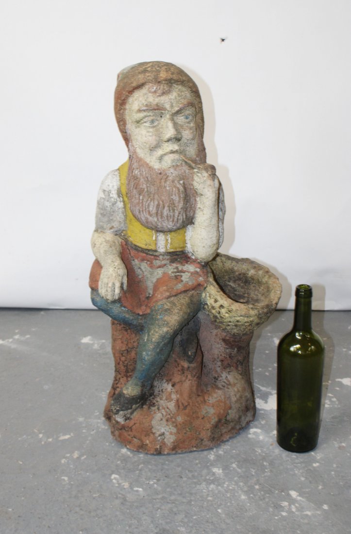 English cast stone garden gnome (1 of 7)