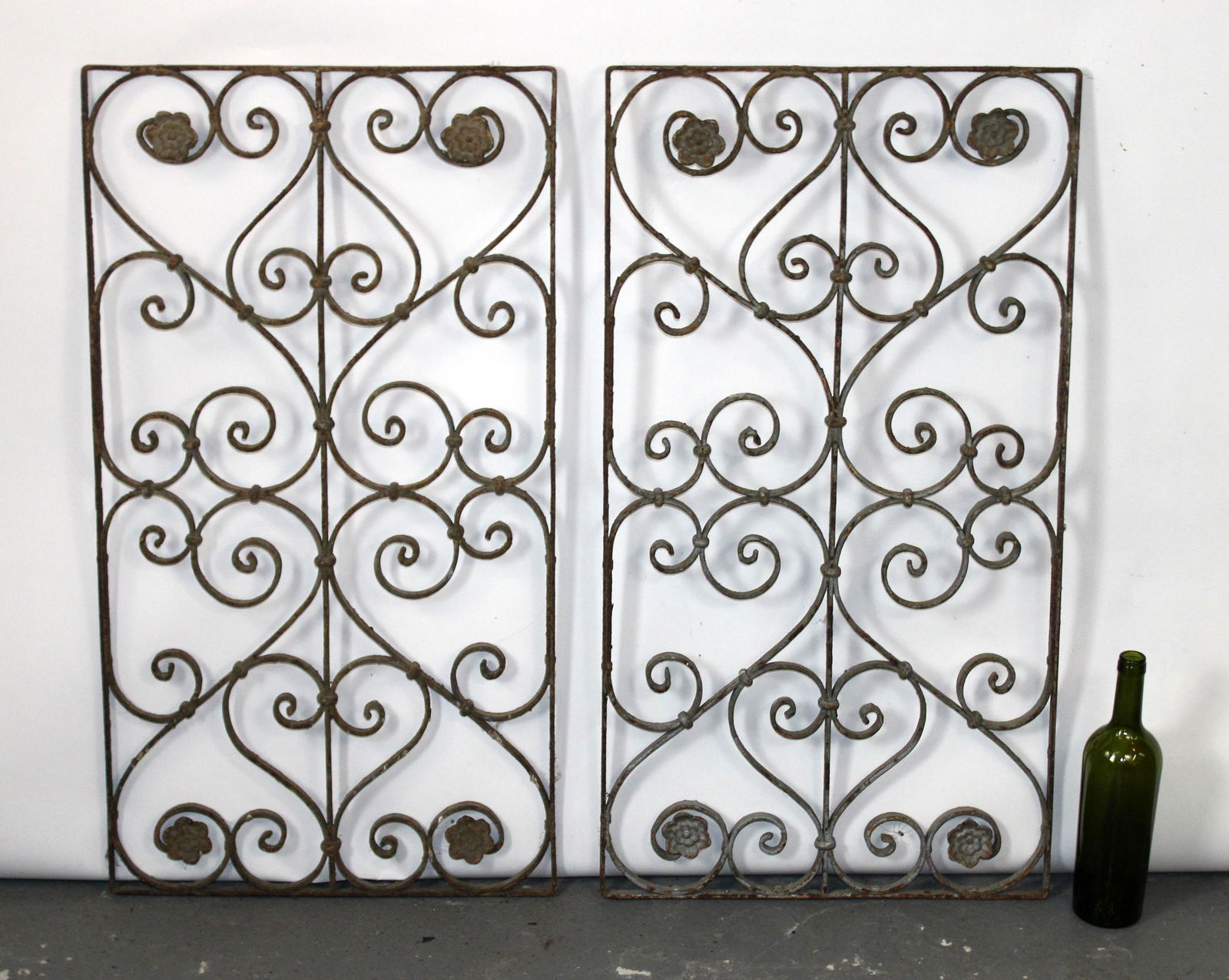 Pair French wrought iron scrolled panels (1 of 7)