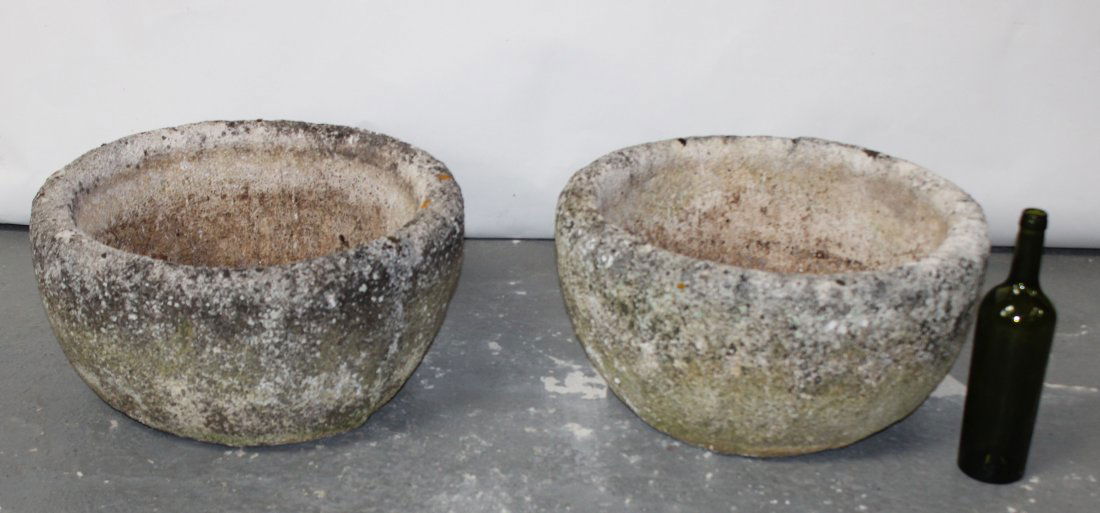 Pair Antique English garden stone planters (1 of 7)