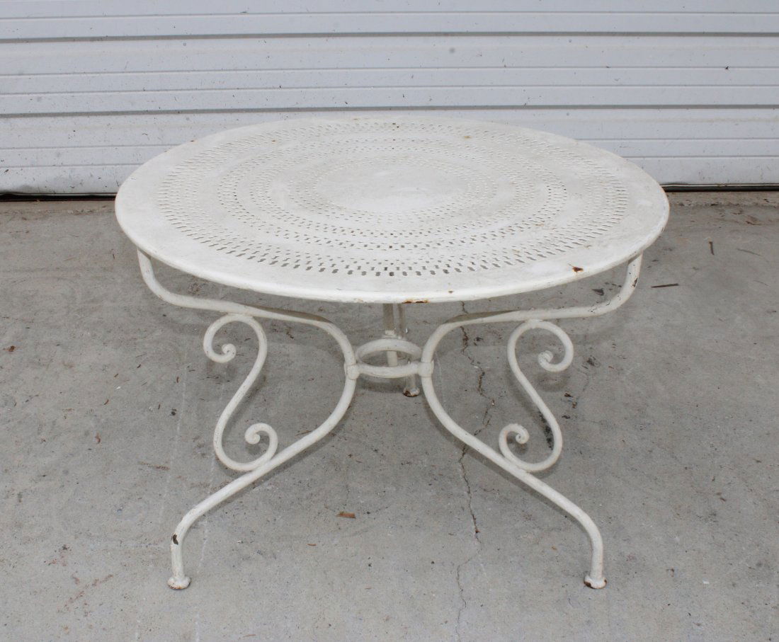 French painted wrought iron garden table (1 of 5)