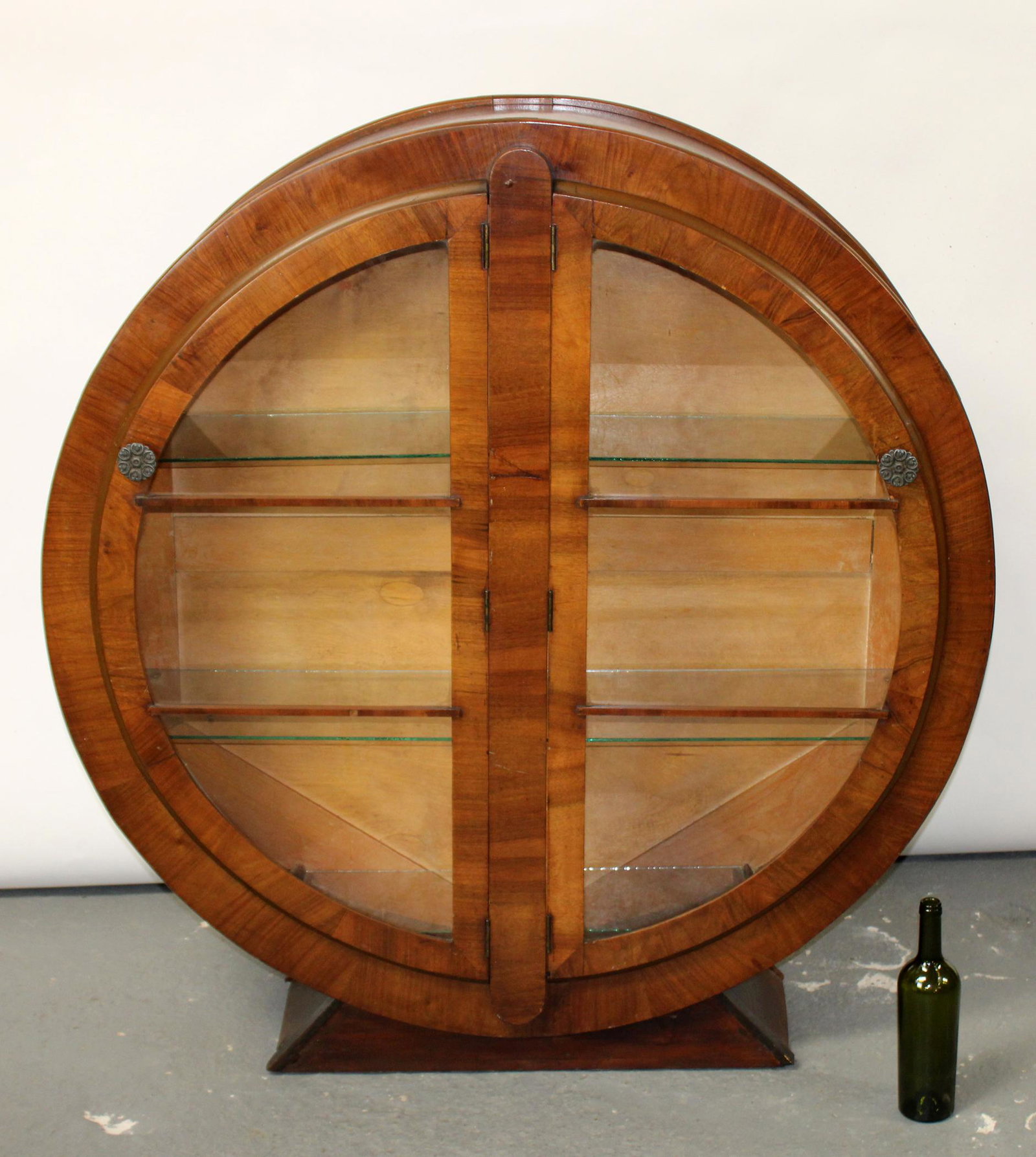 Art Deco circular bookcase in walnut (1 of 10)