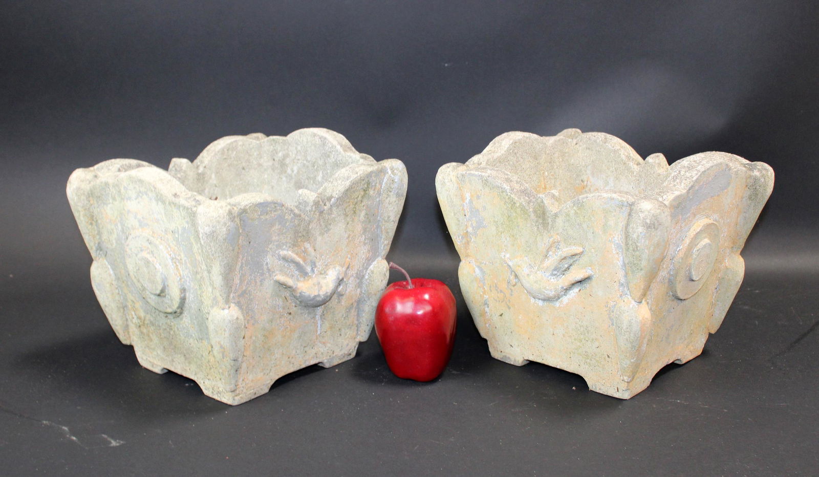 Pair of Continental cast stone planters (1 of 6)