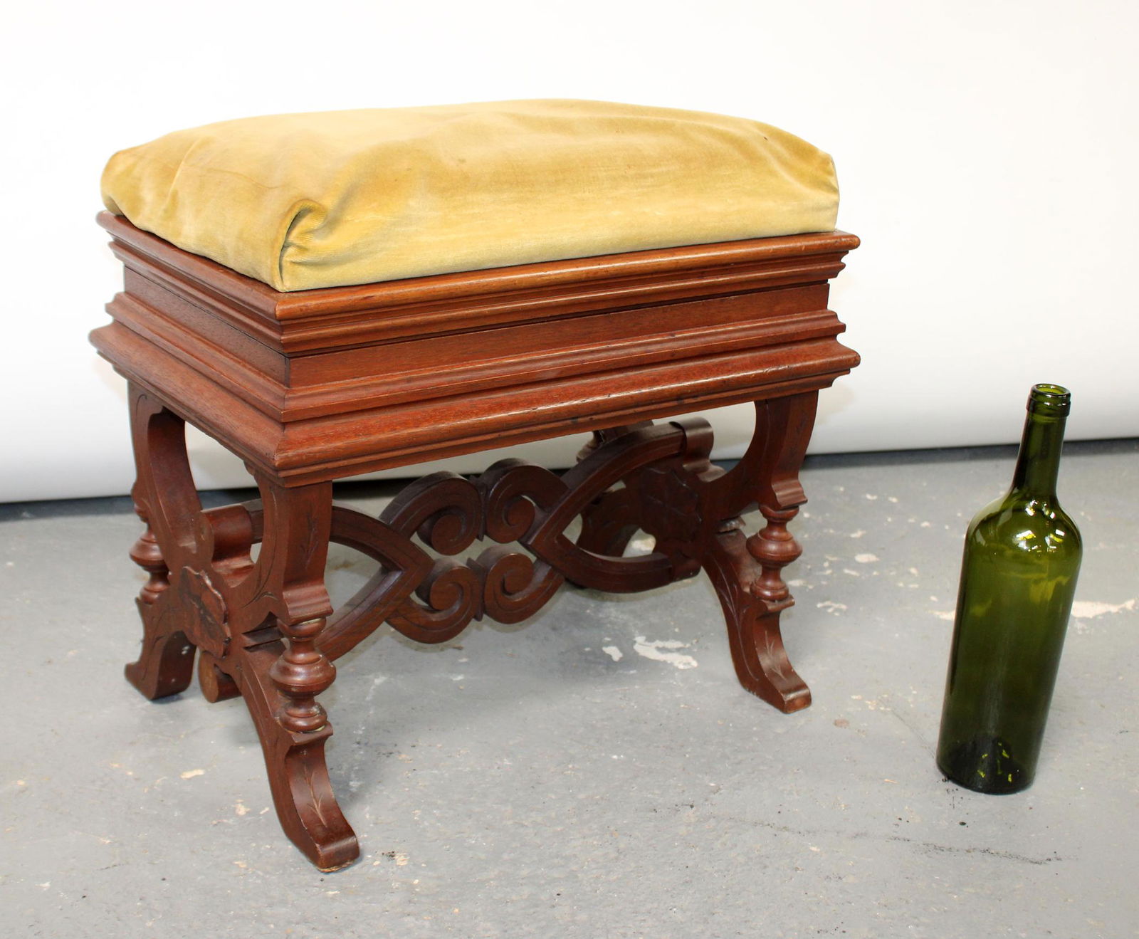 American Victorian mahogany foot stool (1 of 10)