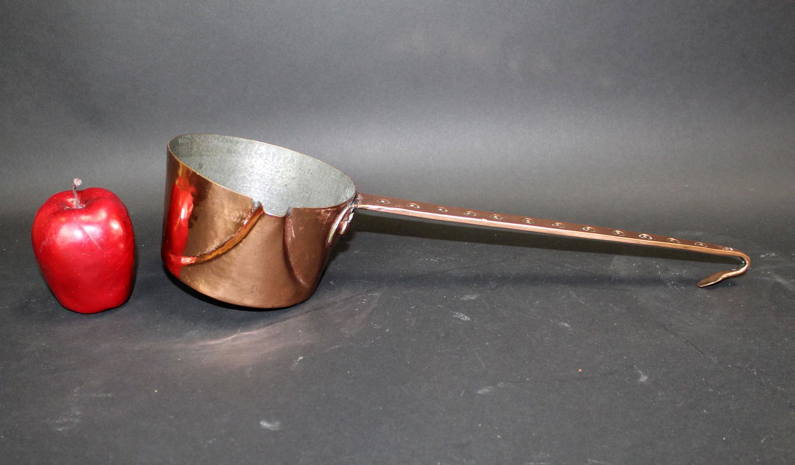 Antique embossed copper scoop (1 of 8)