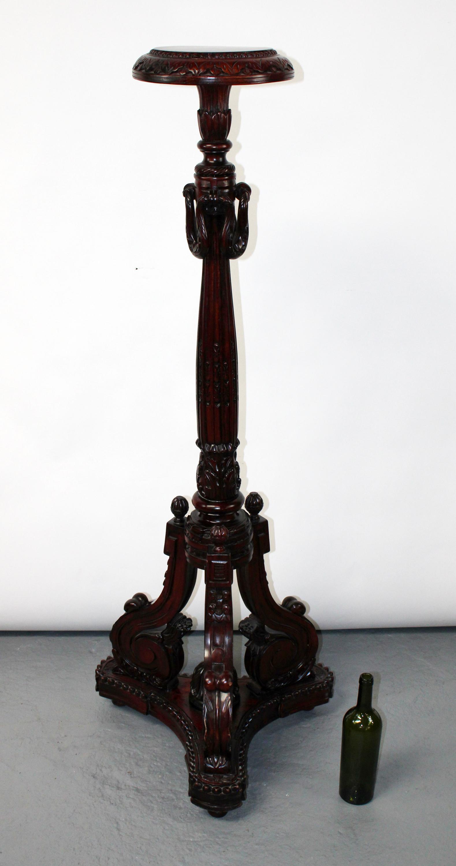 Classical carved mahogany plantstand (1 of 9)