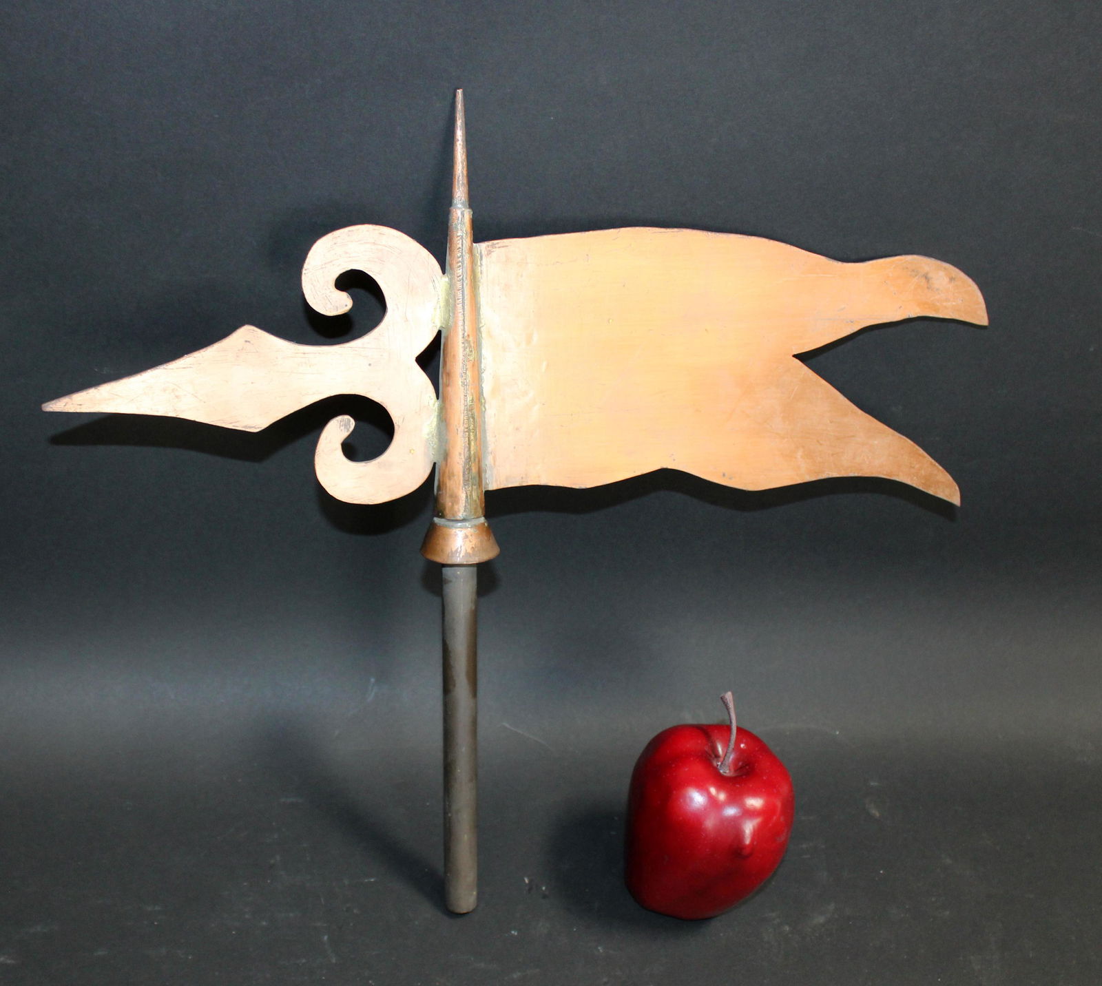 Antique French copper weathervane flag (1 of 7)