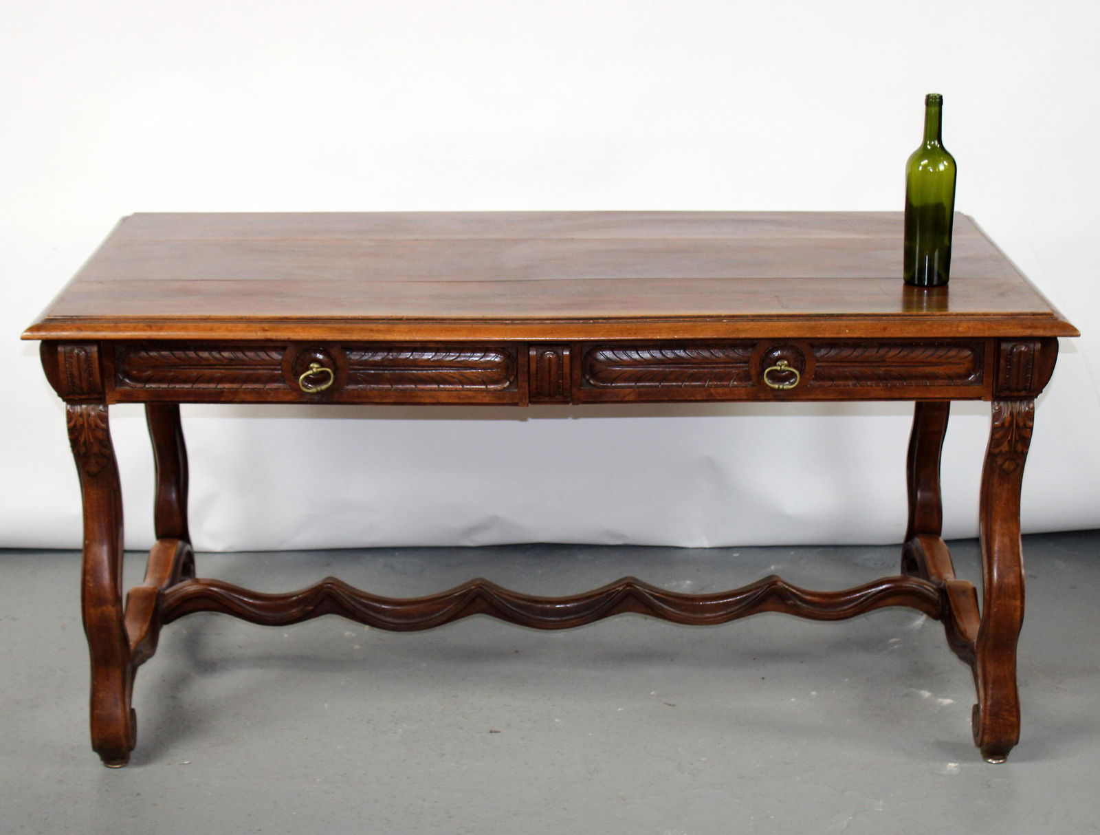 French bureau plat desk with os du mouton stretcher (1 of 9)