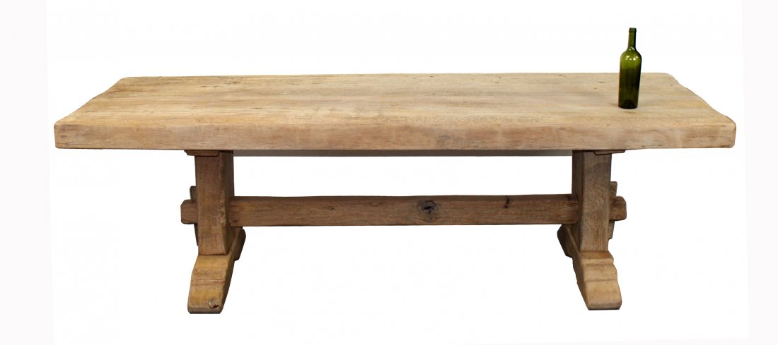 French bleached oak trestle table (1 of 9)