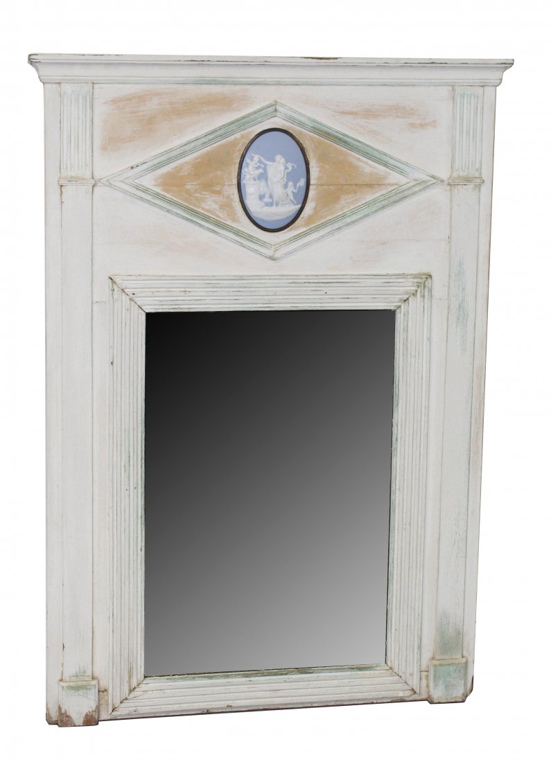 French Directoire painted mirror with cameo plaque (1 of 7)