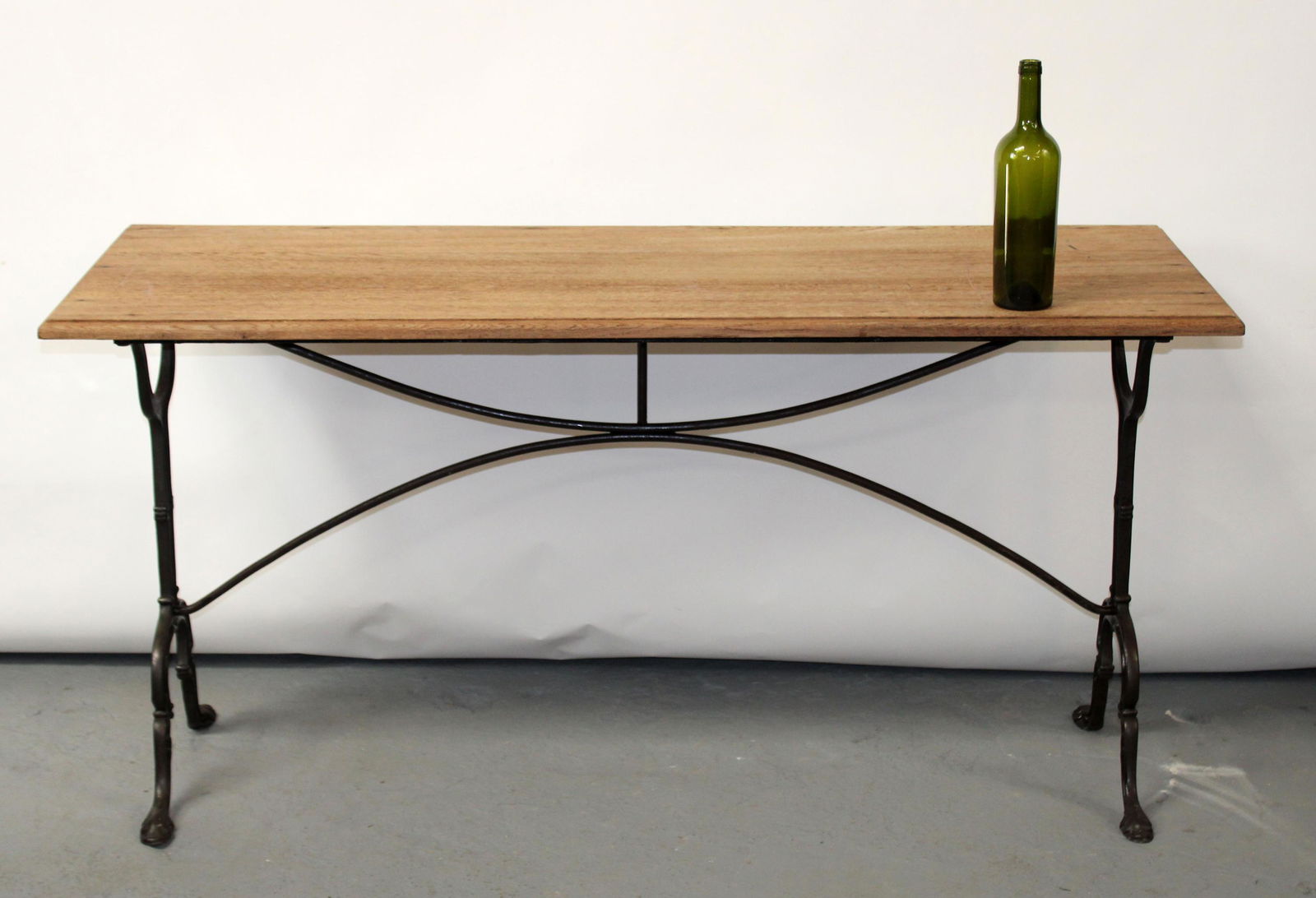 French cast iron bistro table with oak top (1 of 7)