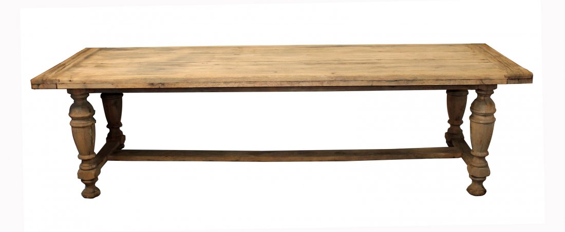 French weathered oak trestle table - 9.5 feet long (1 of 9)
