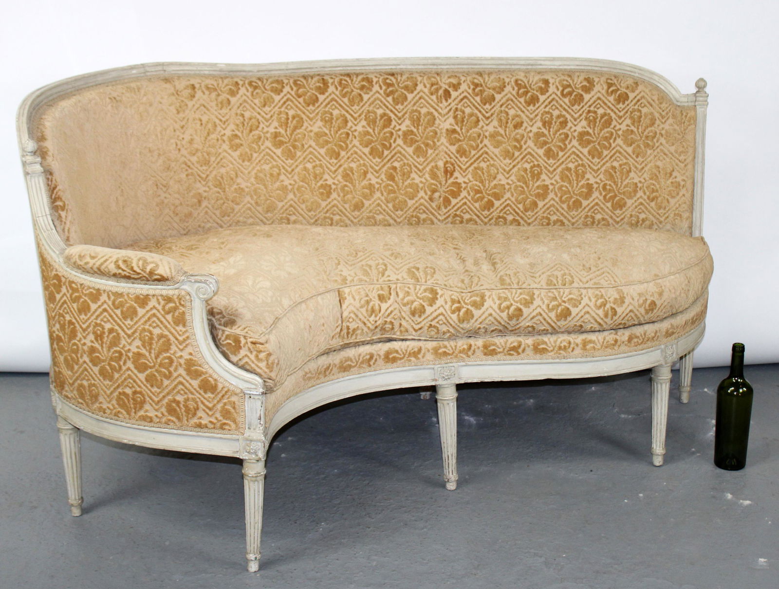 French Louis XVI style curved corner settee (1 of 9)