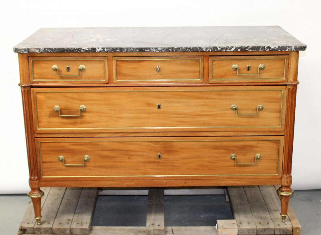 French Louis XVI style commode with marble top (1 of 13)