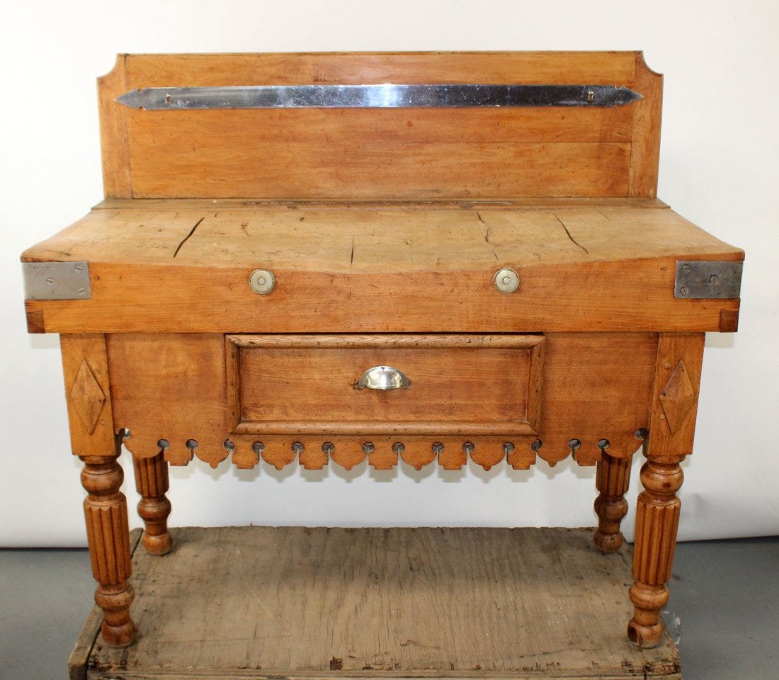 French Provincial butcher block table (1 of 7)