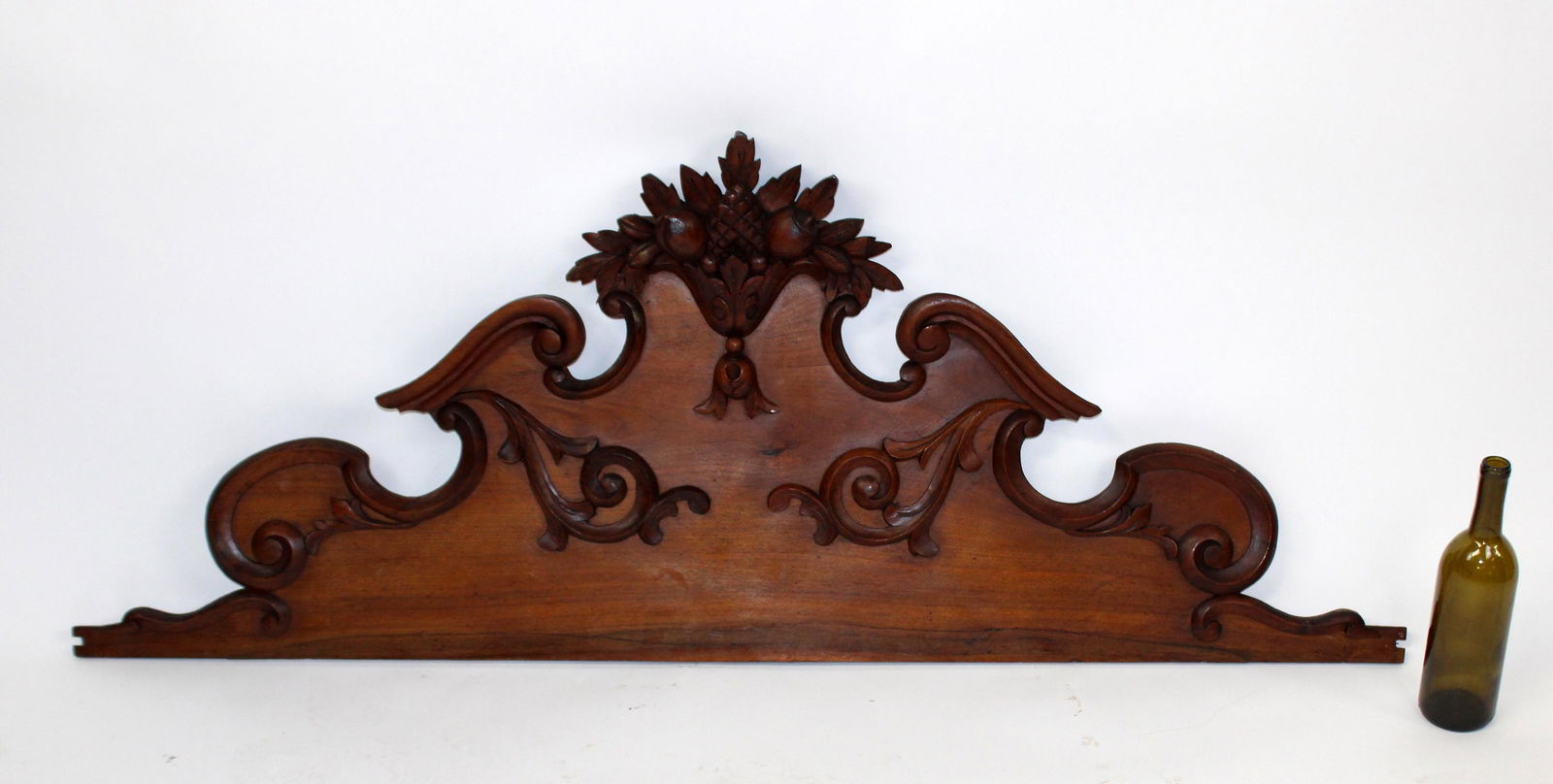 French carved walnut architectural crest with fruited (1 of 10)