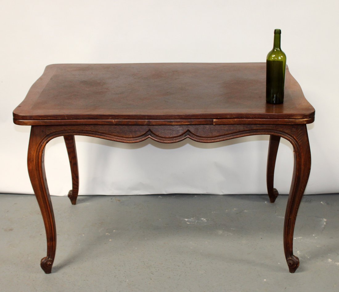 French Louis XV style drawleaf parquet top table (1 of 8)