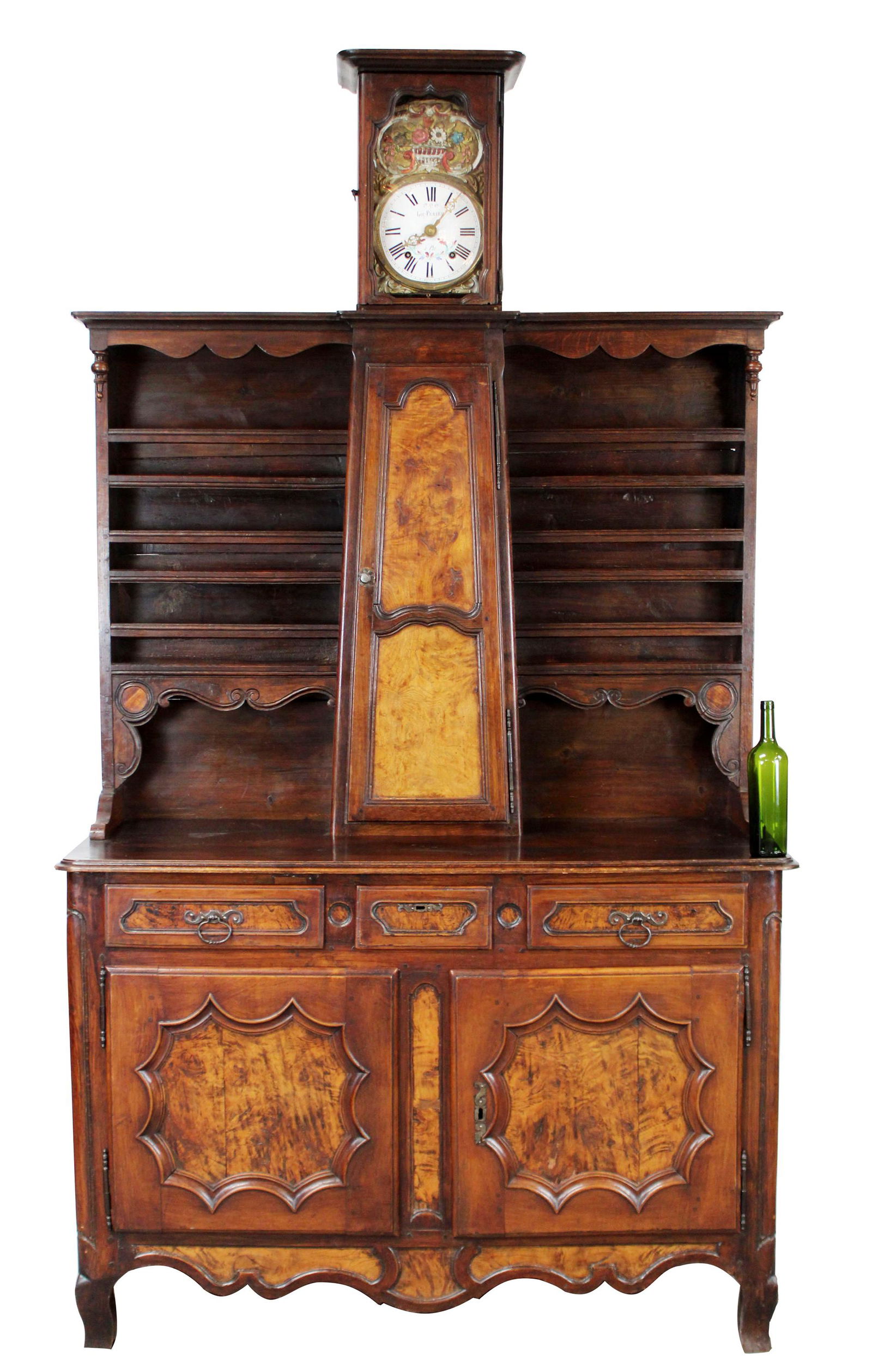 French Brittany vaissellier in walnut with burled elm (1 of 13)